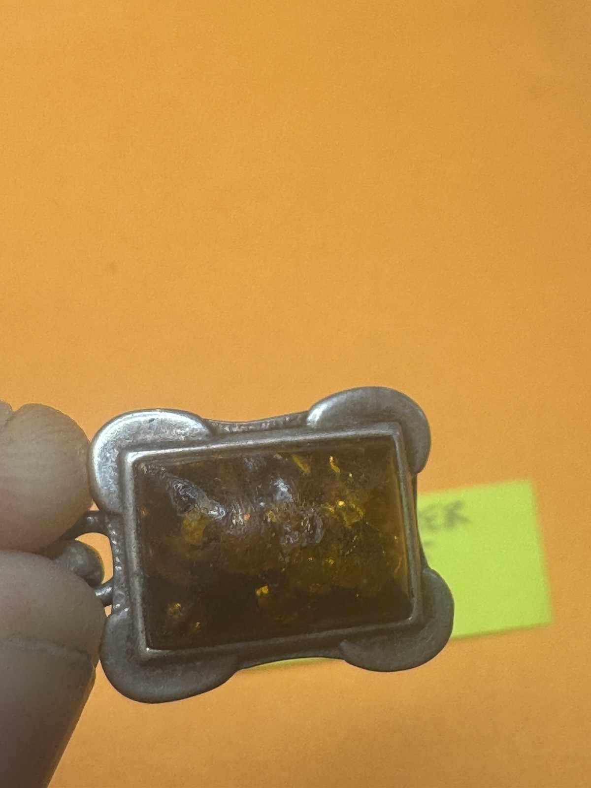 ANTIQUE VINTAGE BALTIC AMBER STERLING SILVER 925 PENDANT UNIQUE!! SEE PICS!