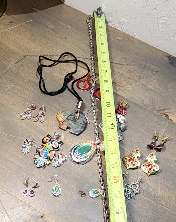 Rhinestone Bear Rainbows Owl 26 Pc Earrings, Necklaces Costume Jewelry Lot