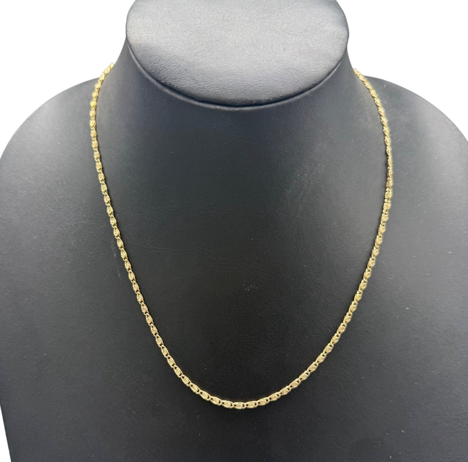 Vintage Unisex Adult Necklace Snail Chain 18K Gold Plated 20 inches