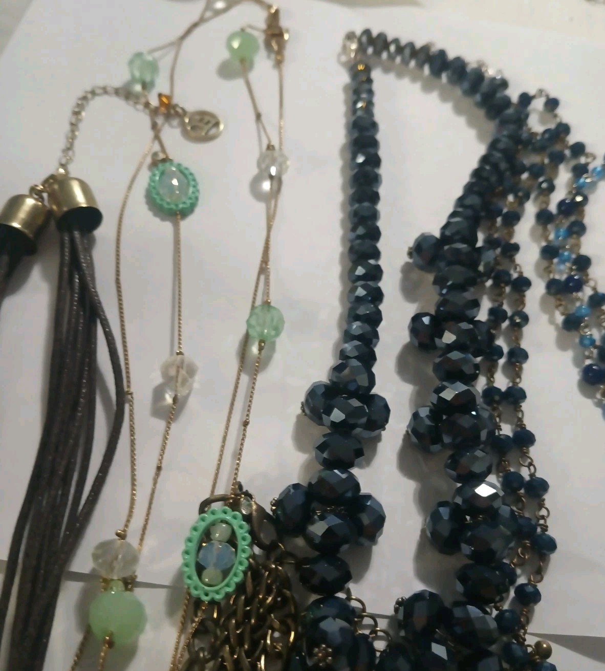 Vintage Colorful Blues, Greens, Etc. Necklace & Bracelet Lot Jewelry 22 Items