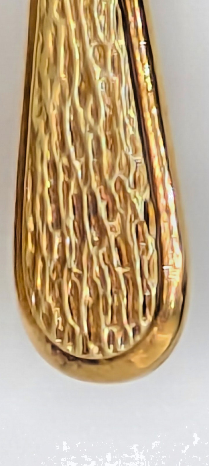Rare Vintage 14K Gold 3.71g Teardrop Dangle/Drop Leverback Earrings With Texture