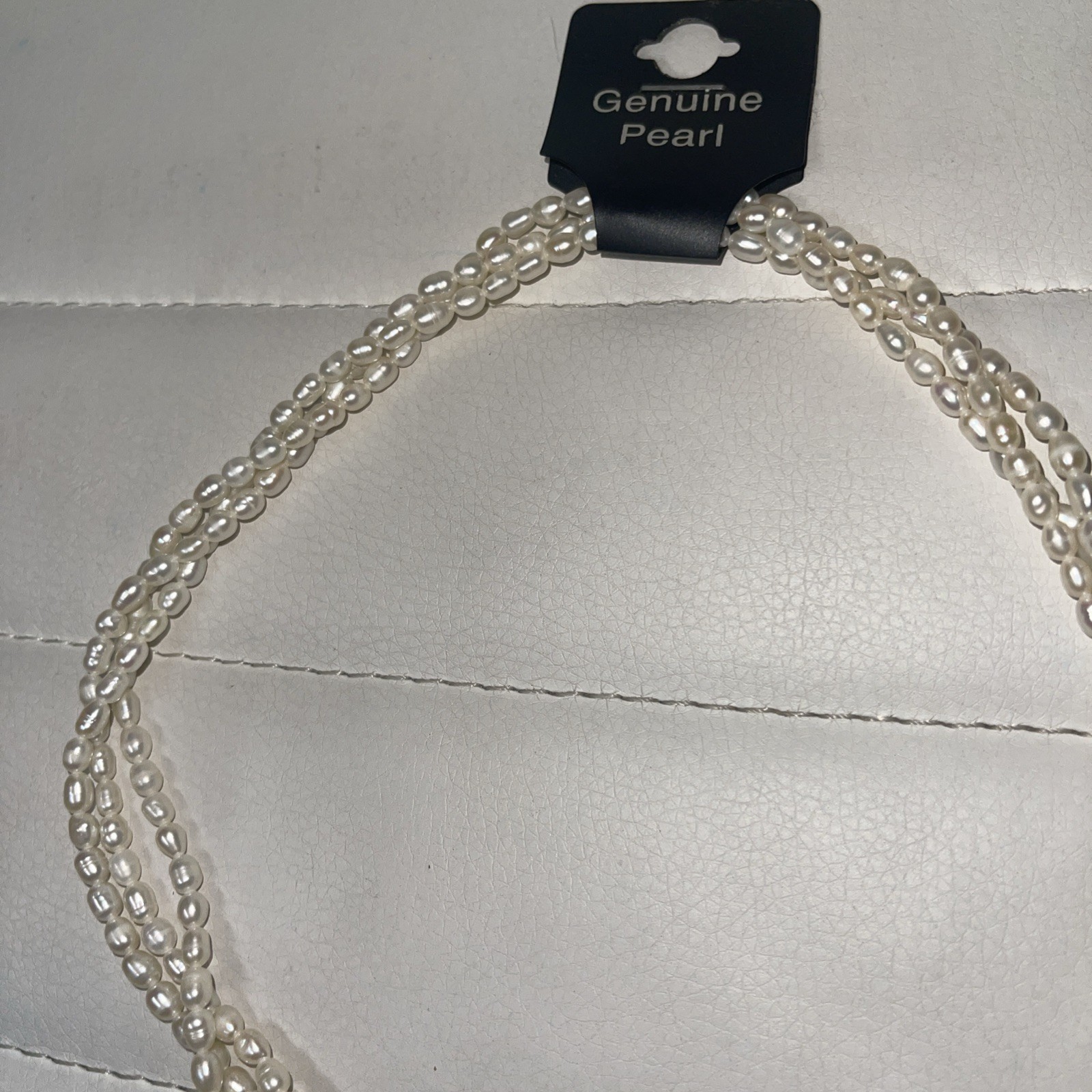 Vintage New Freshwater Seed Pearl Necklace Three Strand 17″ Solid Clasp NEW