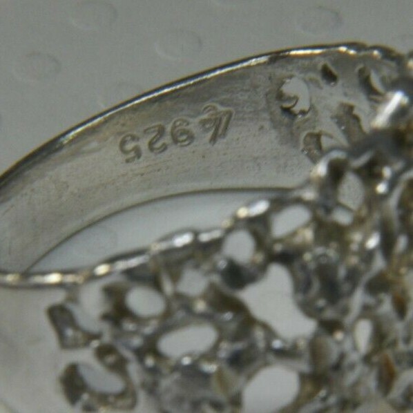 Open Nugget 1/2″ N to S STERLING SILVER 0.925 vintage Men’s BAND RING SIZE 6.25