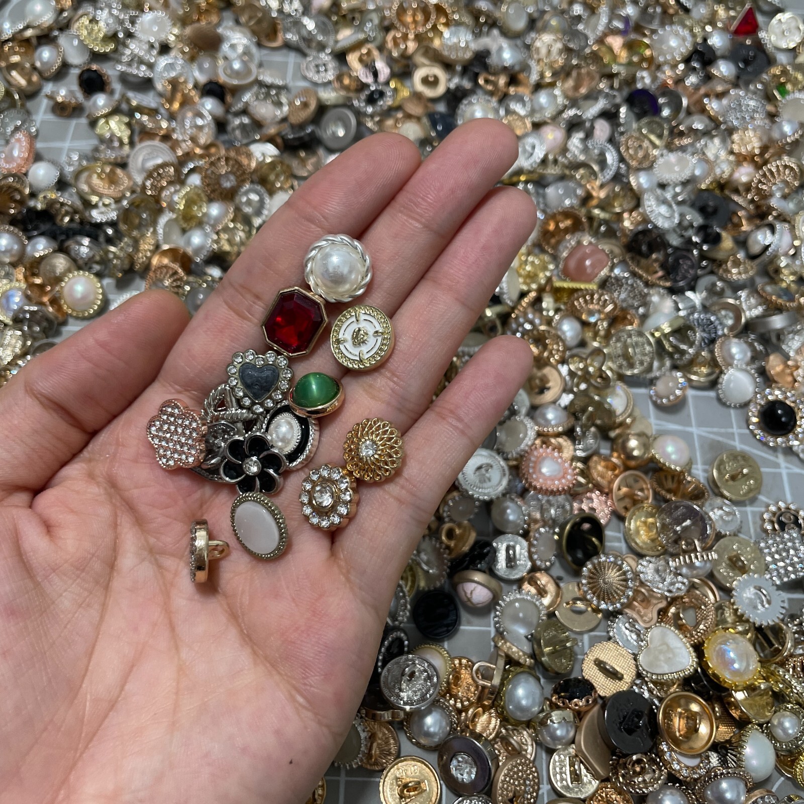 2nd Half /50p Vintage-now Costume Jewelry makeing Lots button Read Description