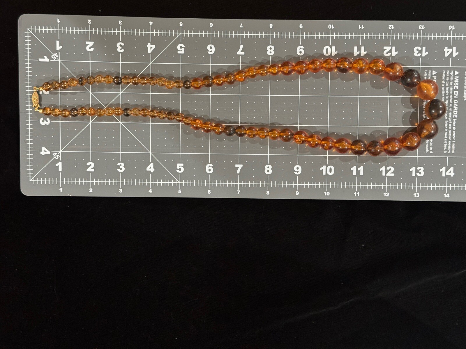 Stunning Amber Lucite Graduated Beaded 1960’s Necklace