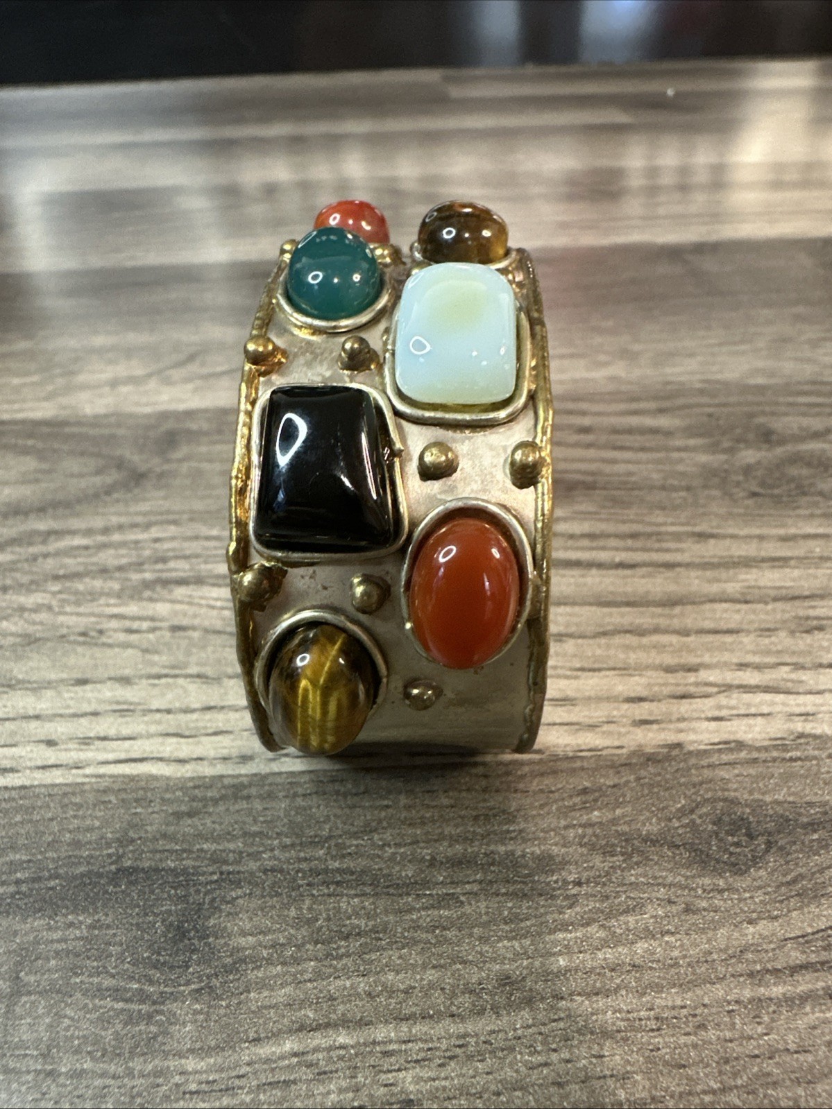 Vintage Multi Stone Cuff Bracelet ! Gorgeous!
