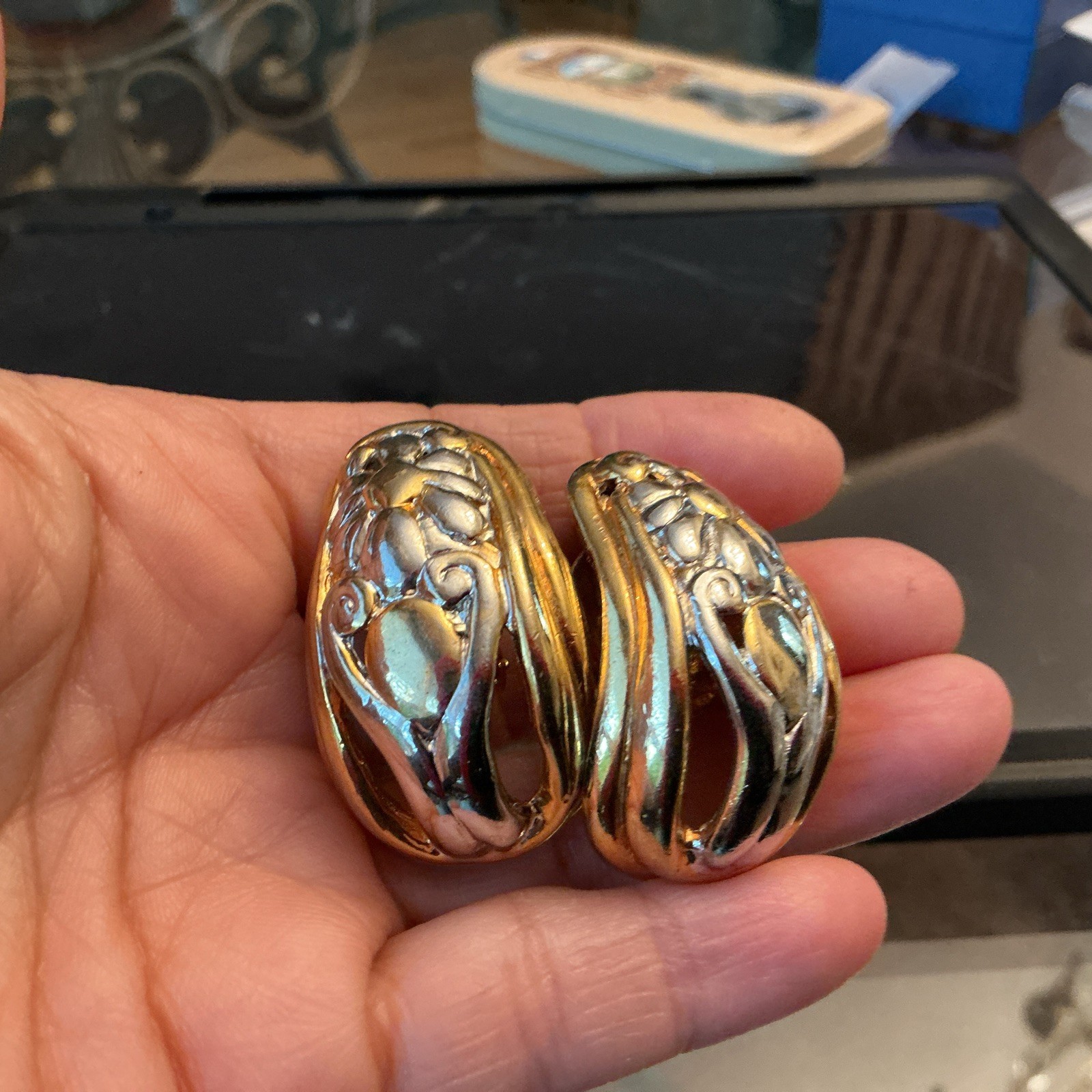 Vintage Gold-Tone Clip-On Earrings