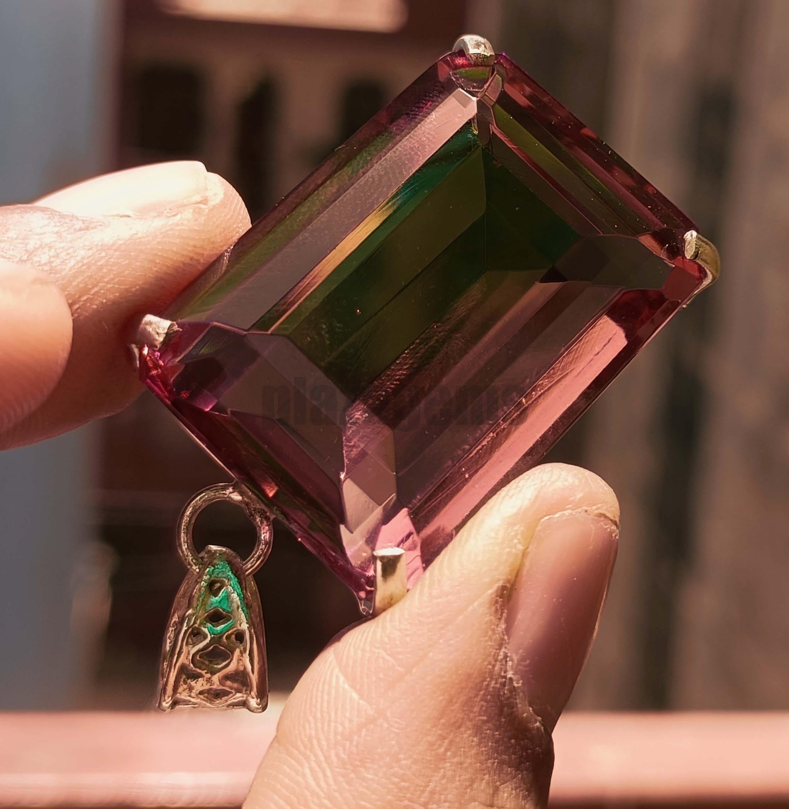 120 Ct Natural Color Change Alexandrite Emerald Cut Certified Loose Gemstone 6k