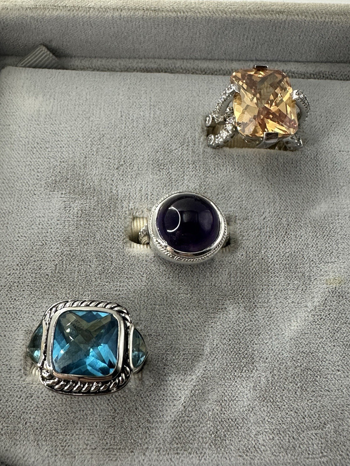 13 New Vintage Rings Resellers Mixed Lot- Various Gem Stones 925 Sterling Silver