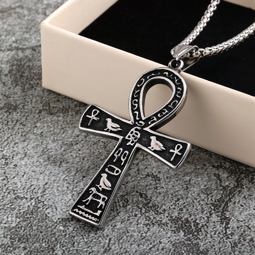 Stainless steel pendant cross necklace with street style design