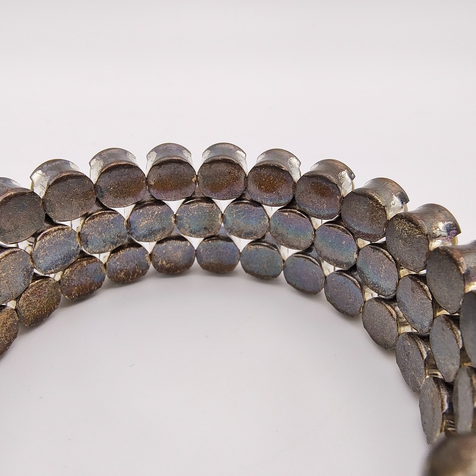 Vintage Art Deco Style Memory Wire Wrap Bracelet Glass Rhinestone Hollywood Glam