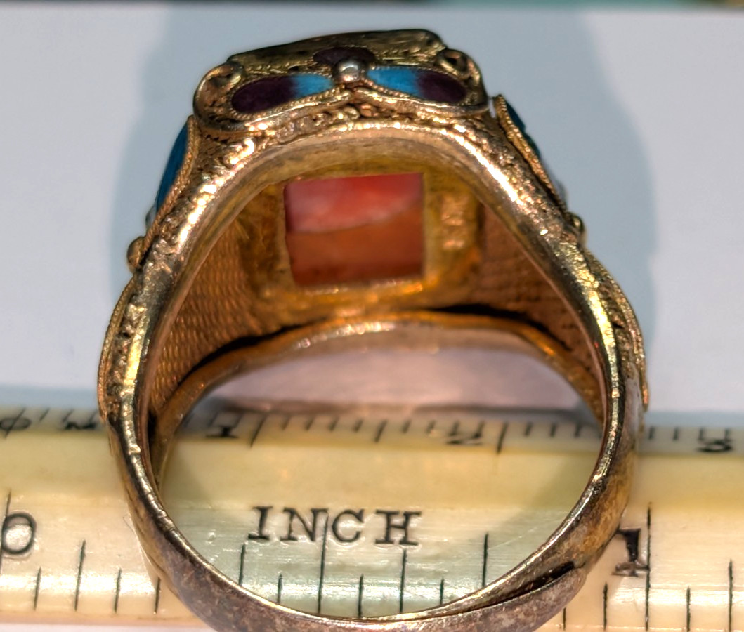 Vintage Silver Multi Stone Ring