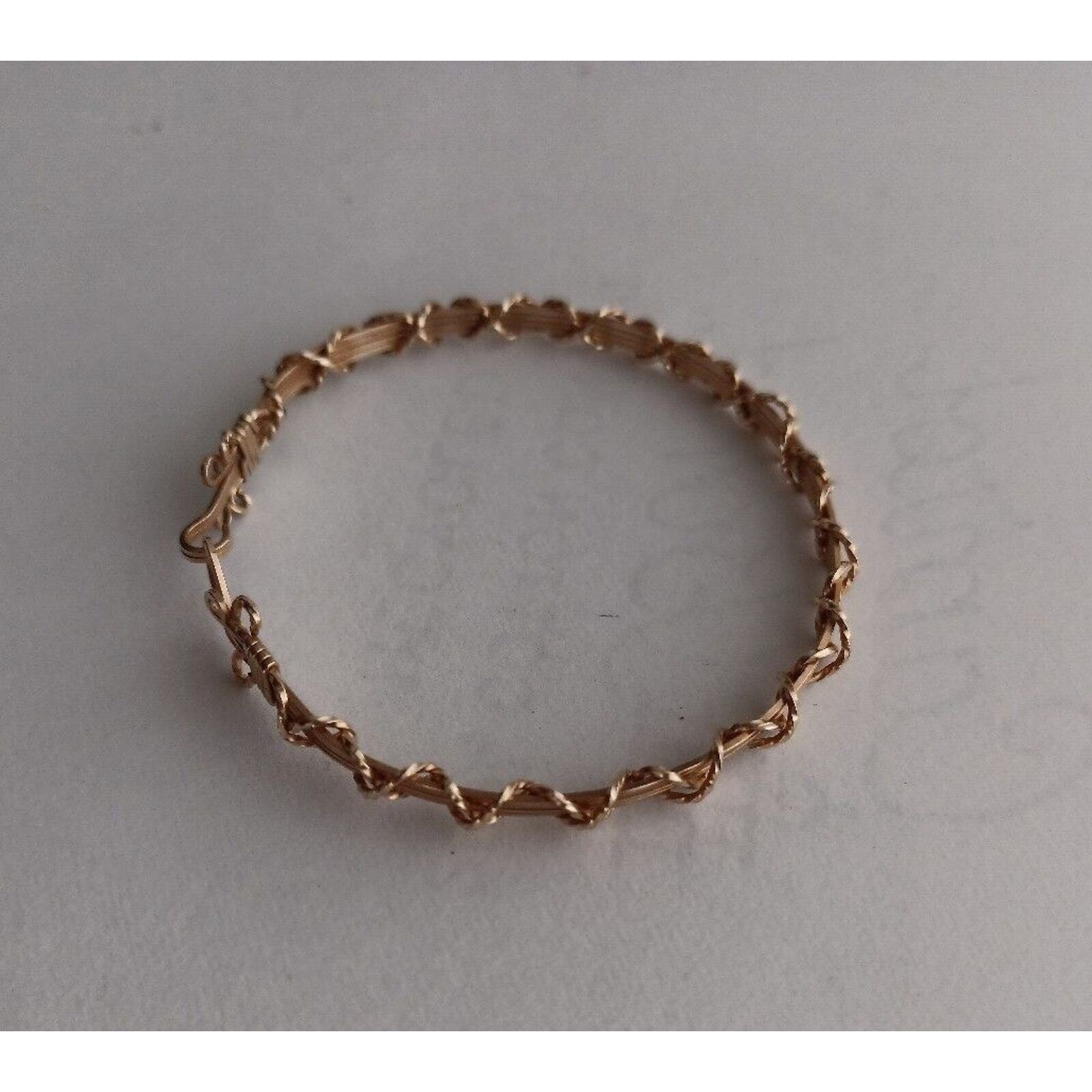 Vintage 10k Womens Gold Plated Twined Bracelet 6.1G- Very Good Condition!