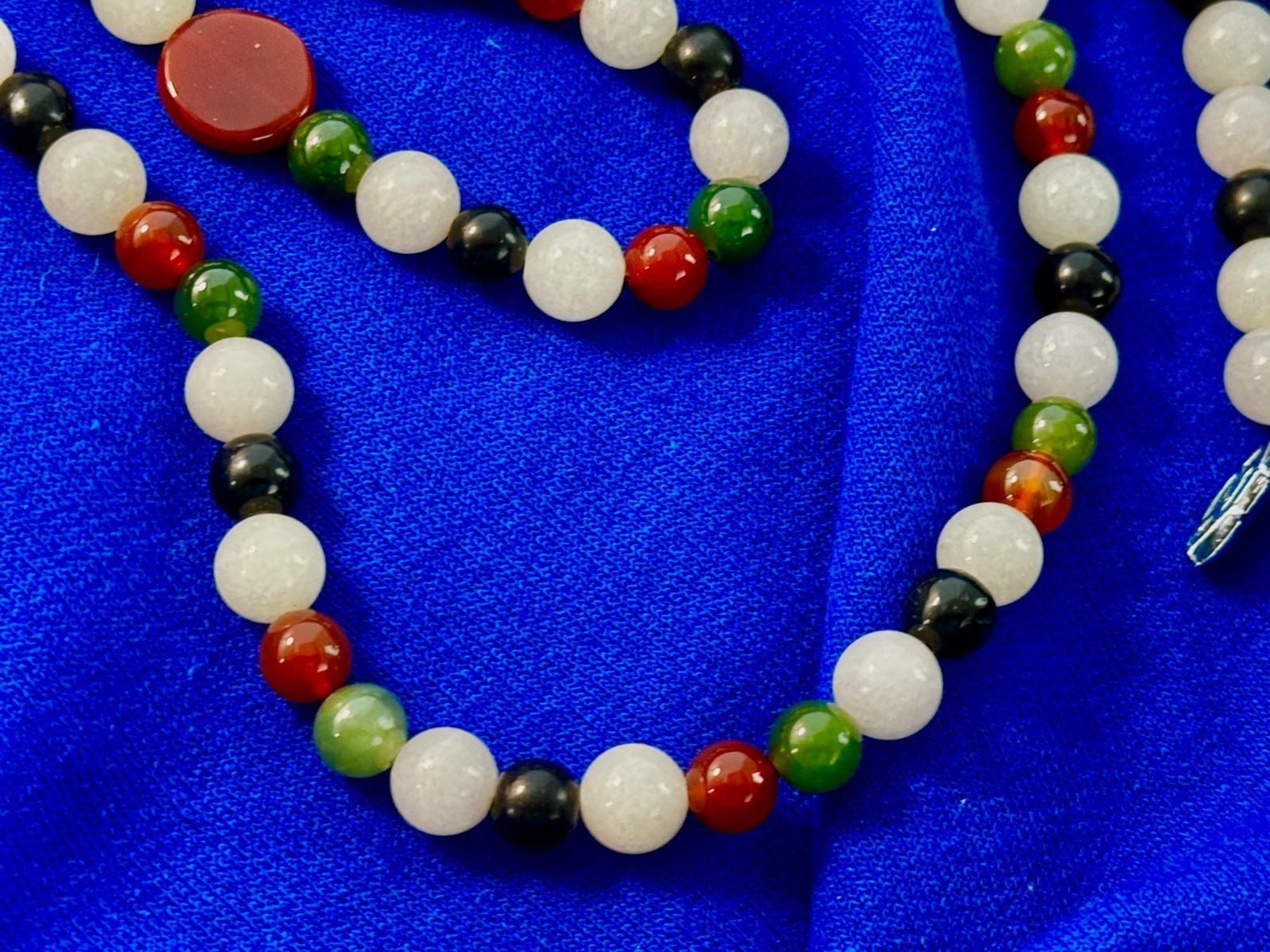 Vintage Asian Multi-Color Jade Necklace, family owned for over 60 years. Perfect