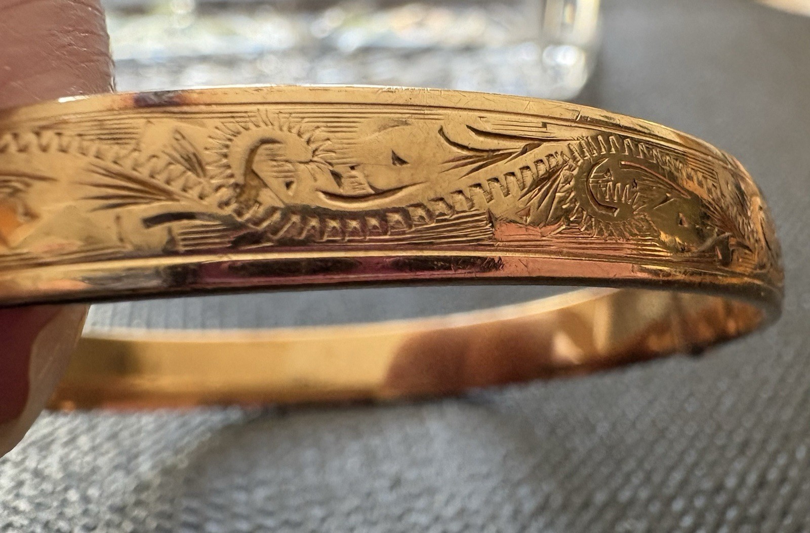 Vintage 1/5th 9ct Rolled Gold Bangle Bracelet Circa 1970 18.49g