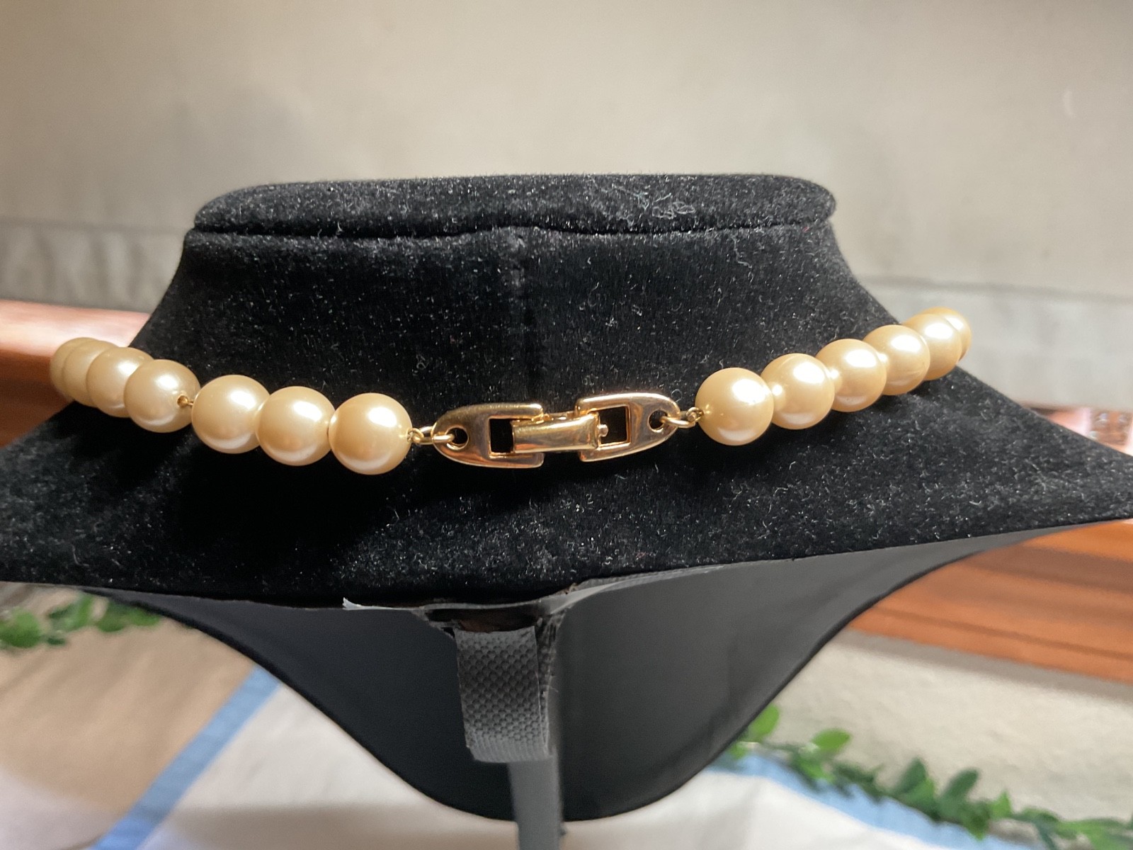 Napier faux pearl necklace with gold tone accents and bracelet