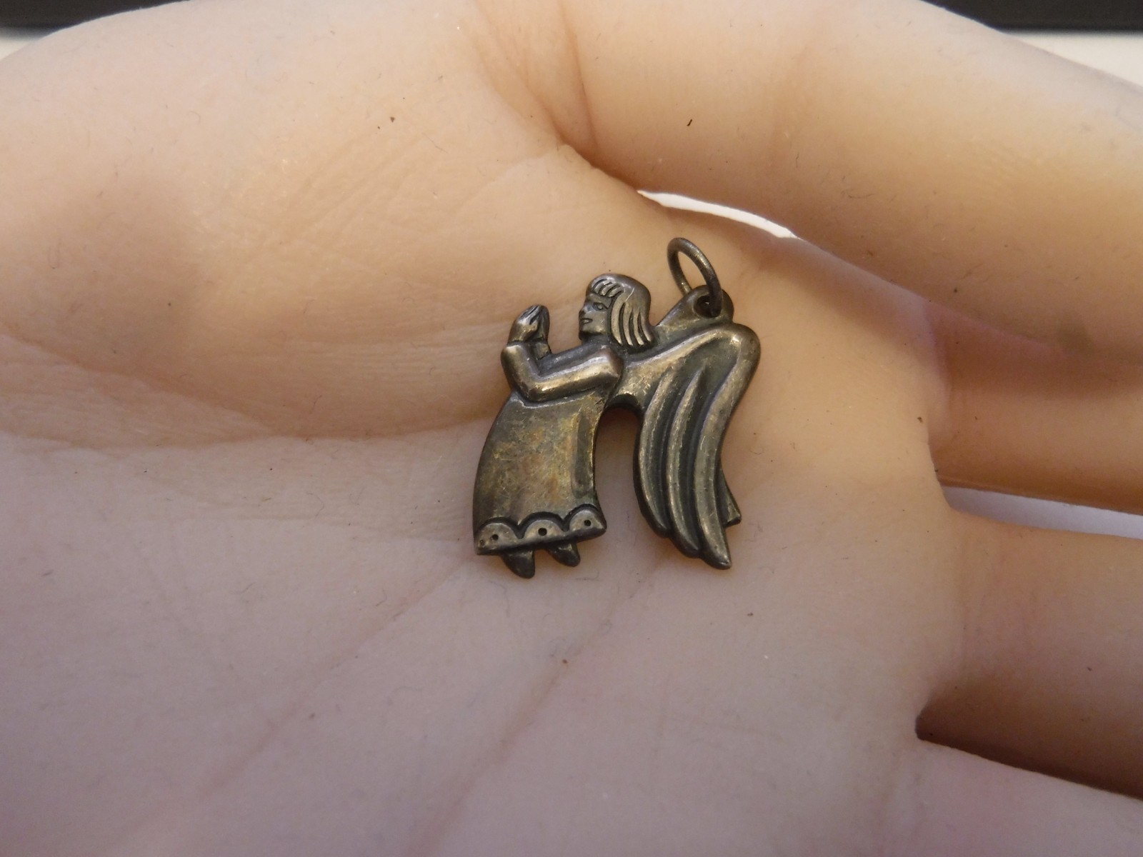 Retired James Avery Sterling Praying Angel Pendant Large Candelabrum Signed