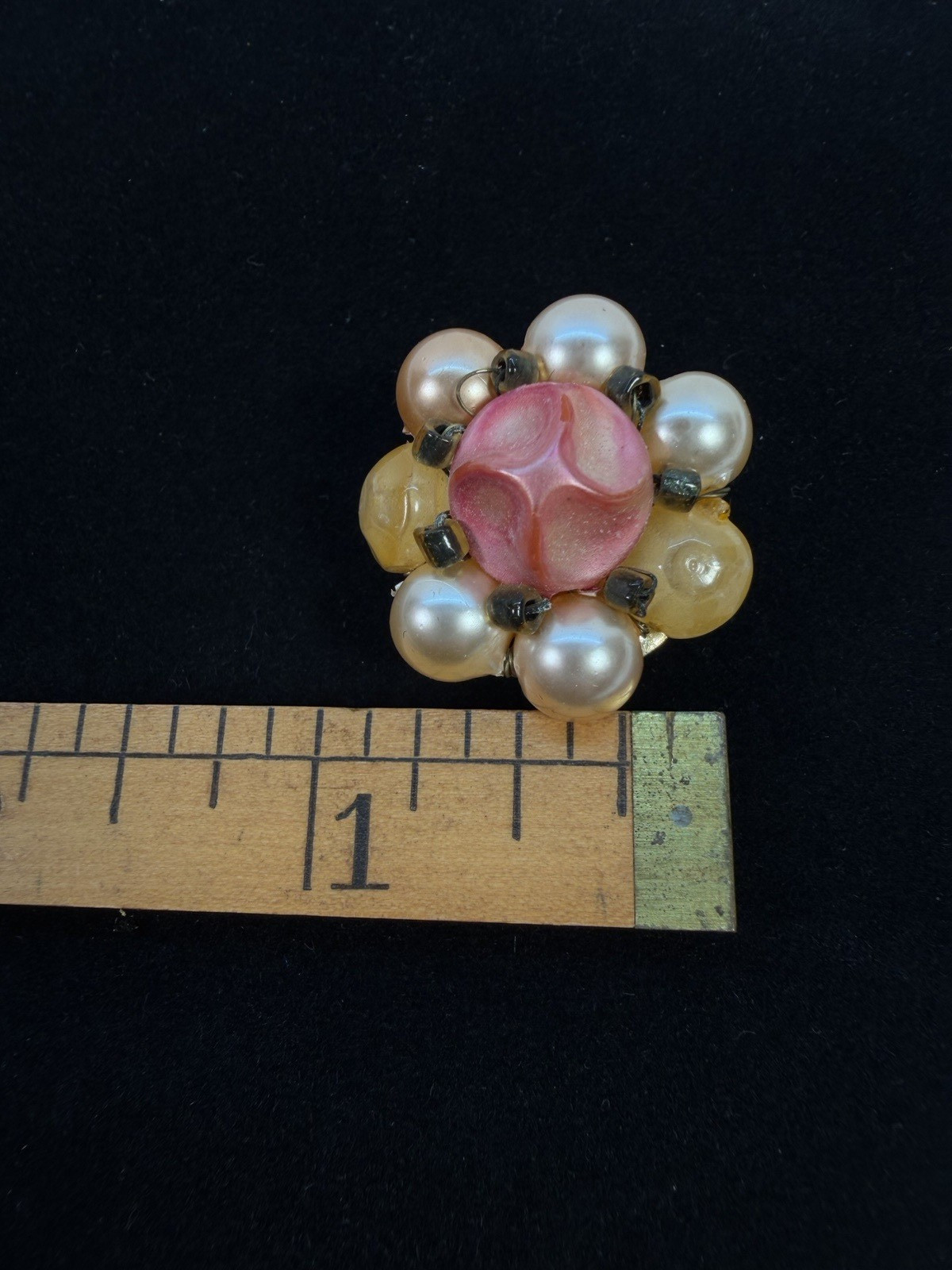 Bead Cluster Clip On Earrings Set of 3 Pairs Japan Hong Kong 1950s 1960s