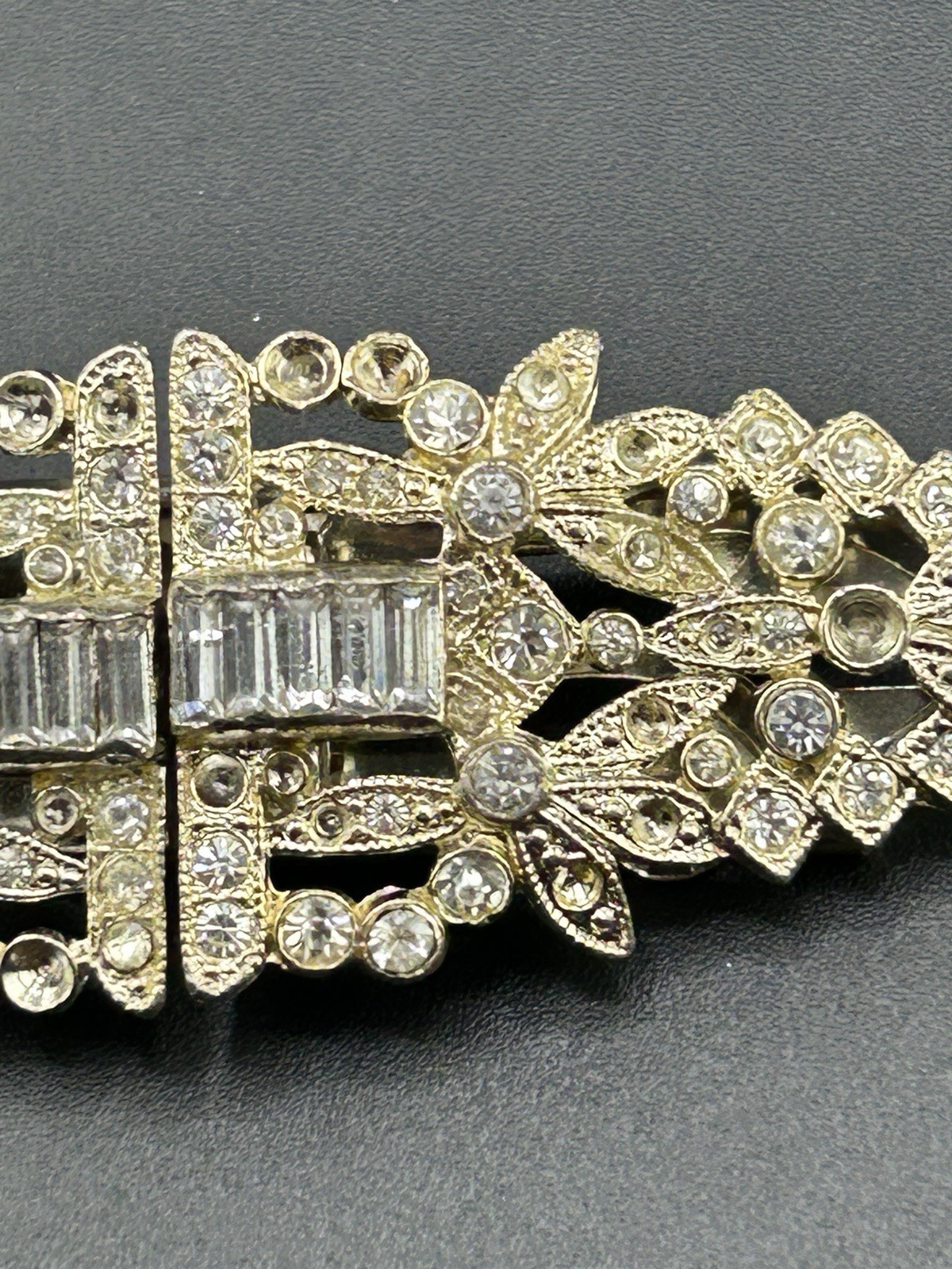 Pat Pend AT180112 Clear Rhinestones Duette Brooch Dress Clips (Missing Stones)