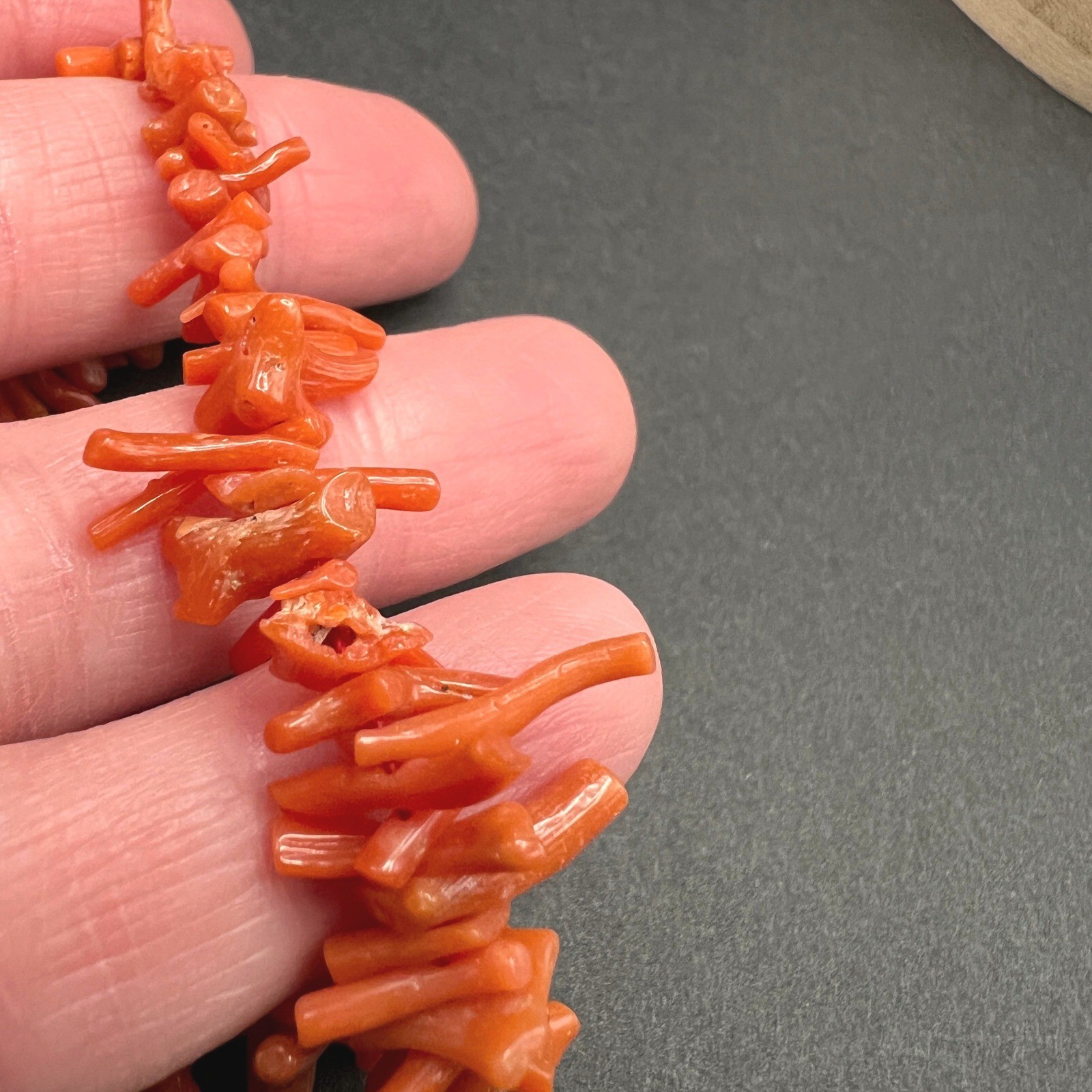 Vintage Coral Bracelet Orange Red Natural Boho