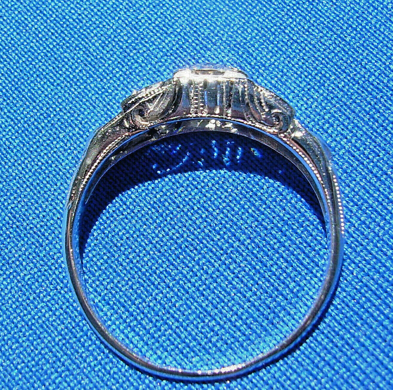 Original EARTH MINED DIAMOND Art Deco Engagement Ring Antique Platinum Solitaire