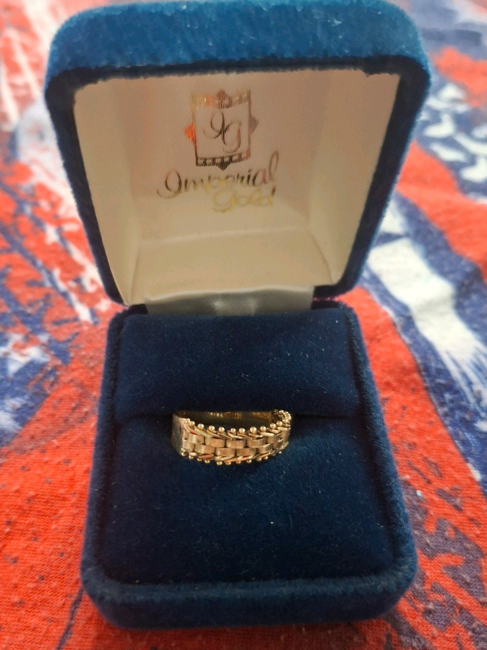 VTG Imperial Gold 14K Yellow Gold Basket Weave Pattern Ring (Size 6)