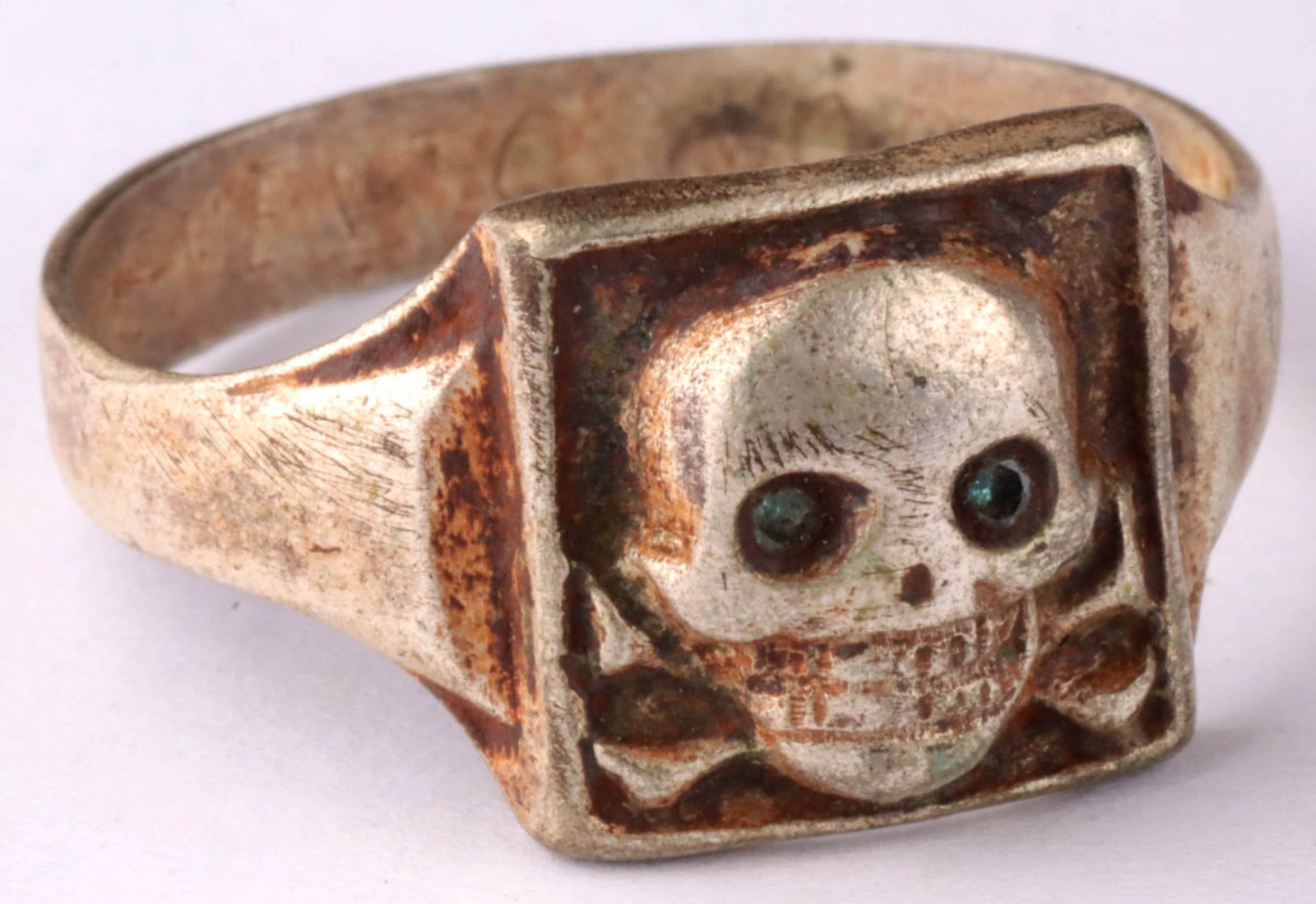Memento mori engraving skull ring bones Remember to die signet Antique amulet