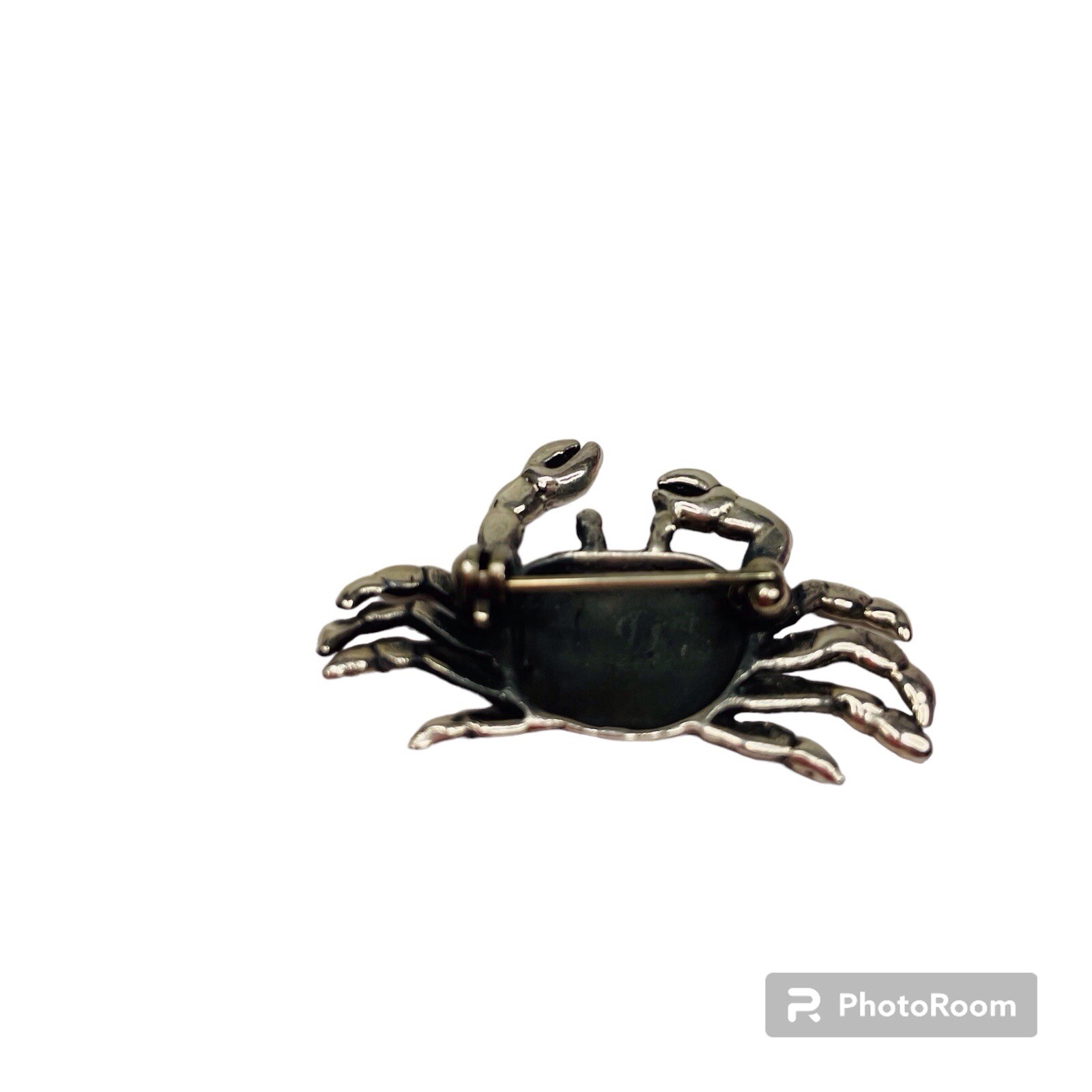 VINTAGE 925 STERLING SILVER ARTISAN CRAB BROOCH July Zodiac Cancer Cute 6.62 g.