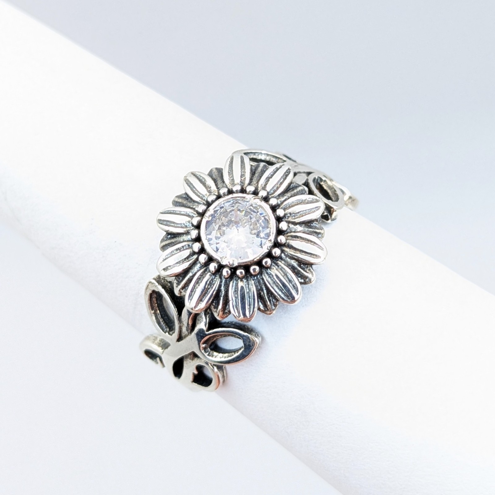 Vintage Elegant RING Silver 925 with Chic Bright Stone -size: 9.5US (19mm) | #2