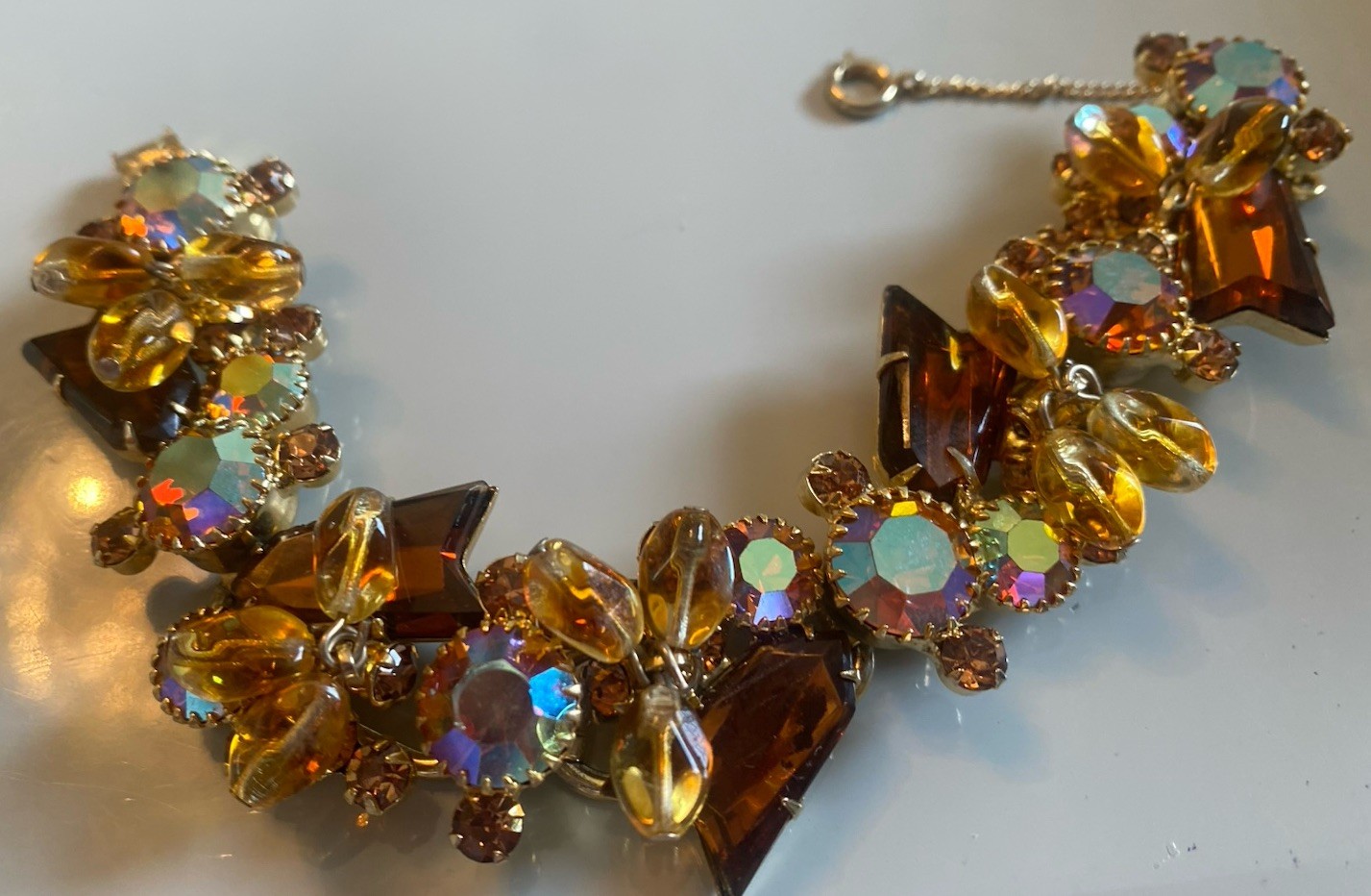 Vtg Juliana Arrow Head Dangle Bead Rhinestone Necklace Bracelet Earring Set Paru