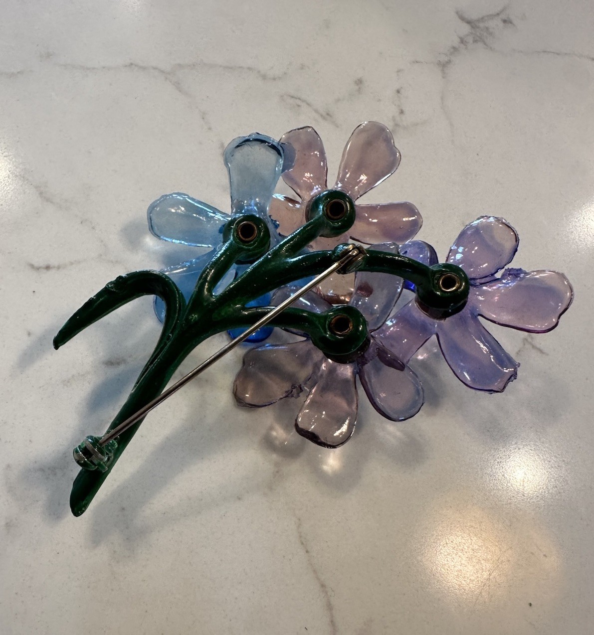 Vintage Celluloid/Acetate/Floral Brooch/pin /1940s/Retro/Charm
