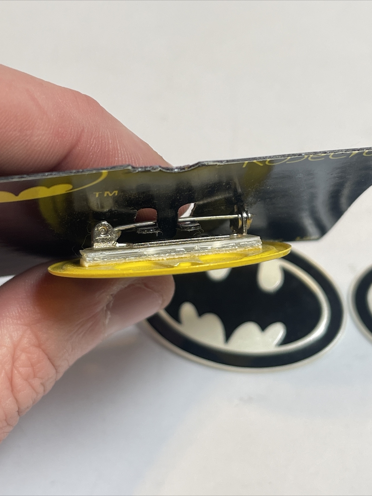 vintage batman jewelry lot 2 pair earings 1 button pin 1964 DC Comics Metal Rare