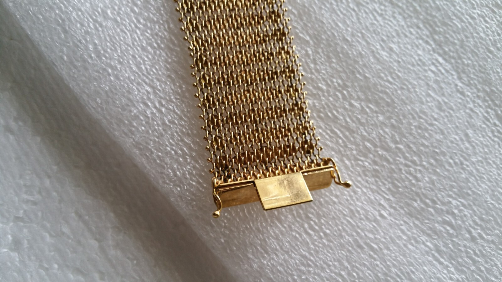 Italian Mesh Bracelet 18k Gold Charm Wide Vintage Yellow Woven Women’s Men’s Old