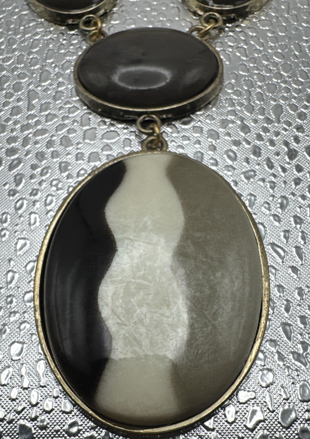 Designer ERICA LYONS Multiple Faceted Stones Cabochon Necklace NWT
