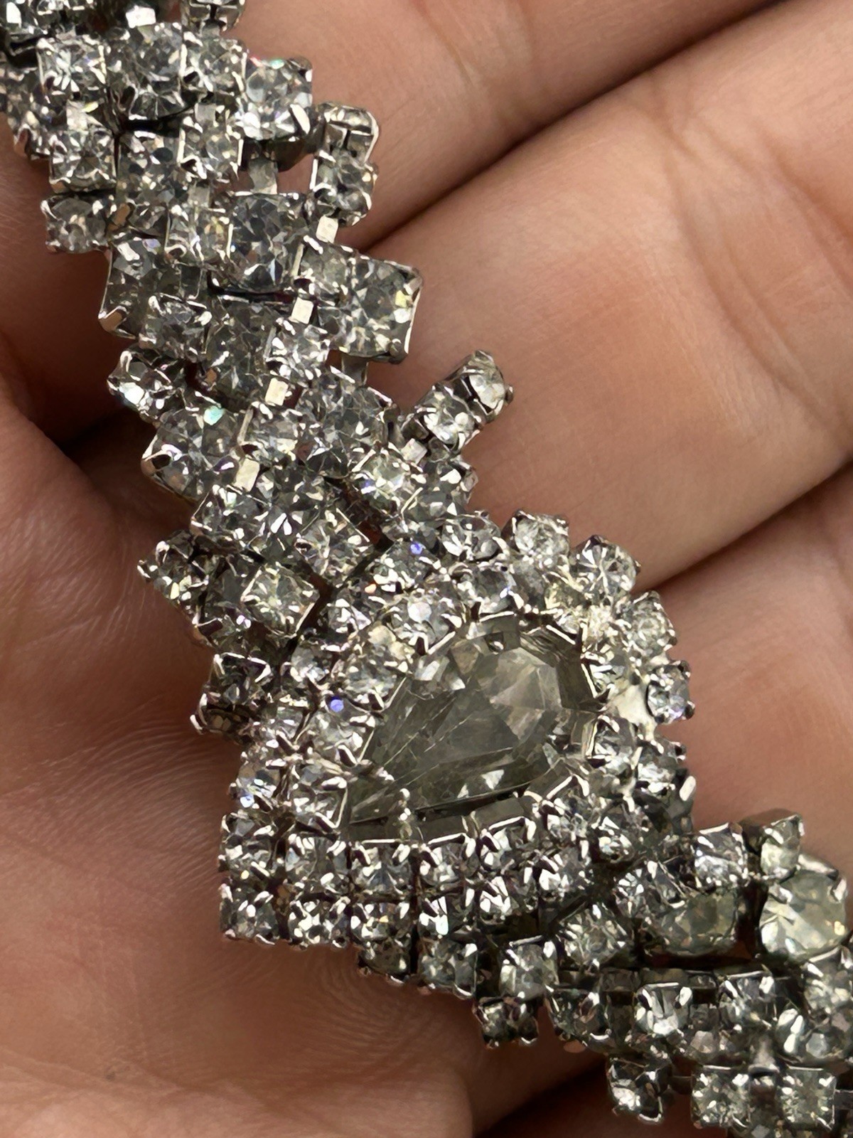 Kramer NY Rhinestones And Teardrop Center Necklace