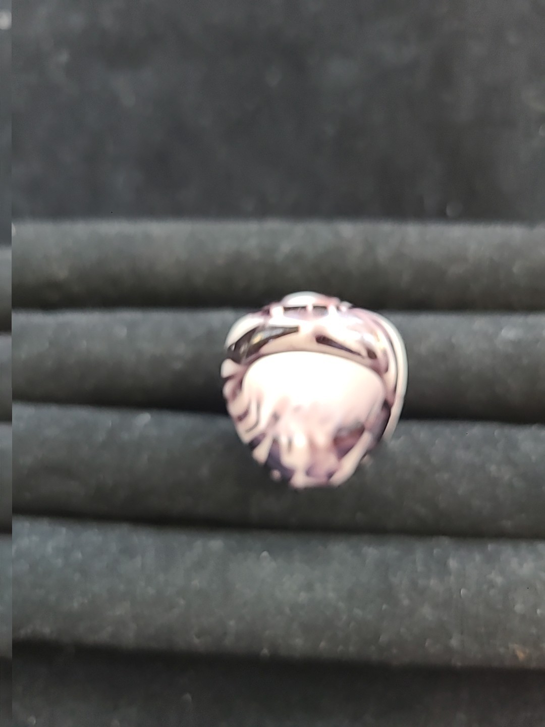Zebra Print Acrylic Ring Chunky Dome Cocktail Statement Resin Plastic Size 7