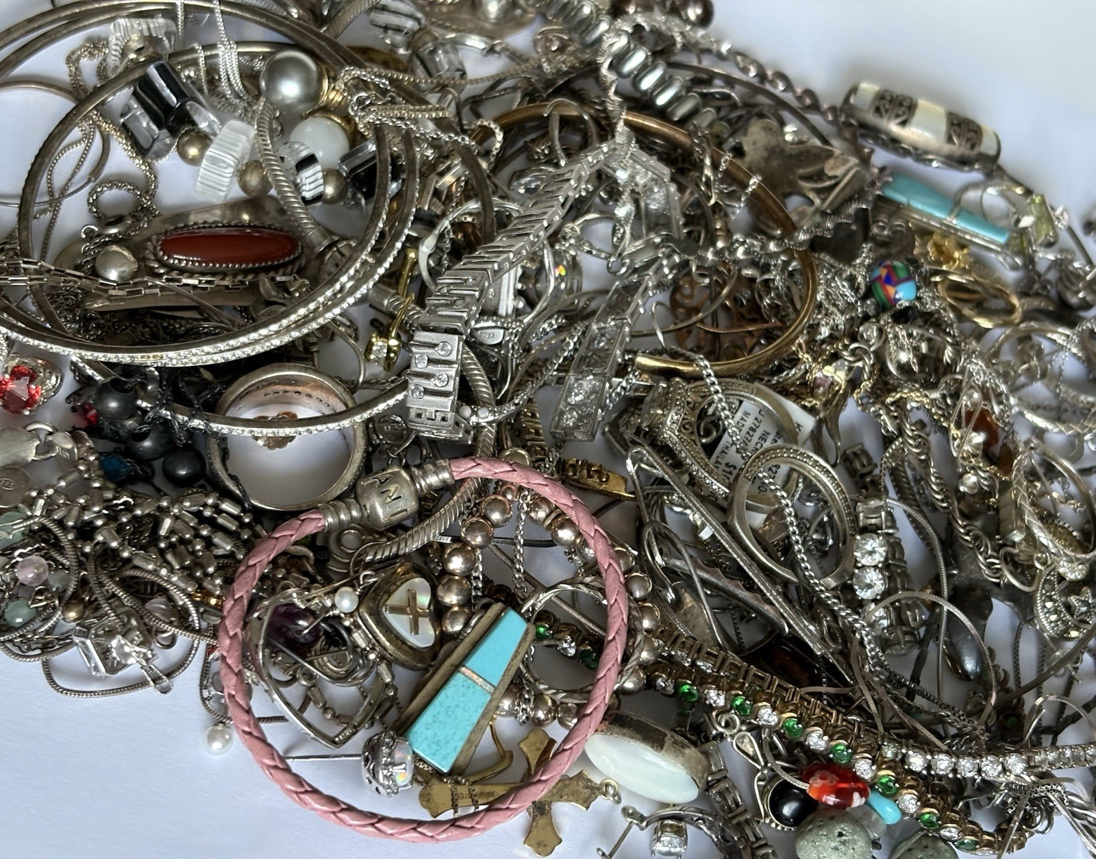 Vintage Sterling Silver Jewelry Lot 925 Scrap Repair Repurpose 457.9 Grams