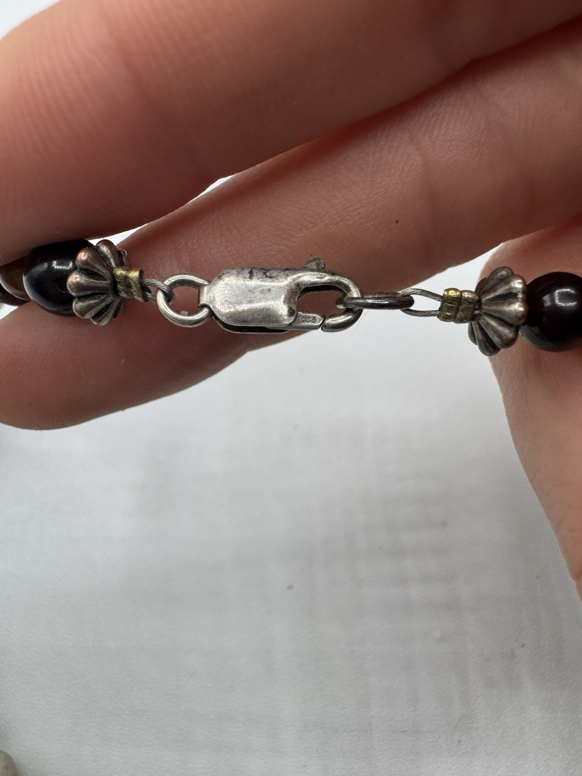 VTG Sterling Silver Colored Fresh Water Pearls necklace W/Silver Pendant Marked
