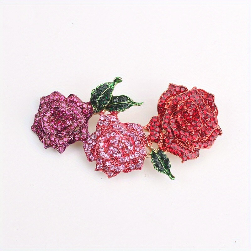 Luxurious Luxury Temperament Vintage Rose Set Brooch Accessories Jewelry Gift