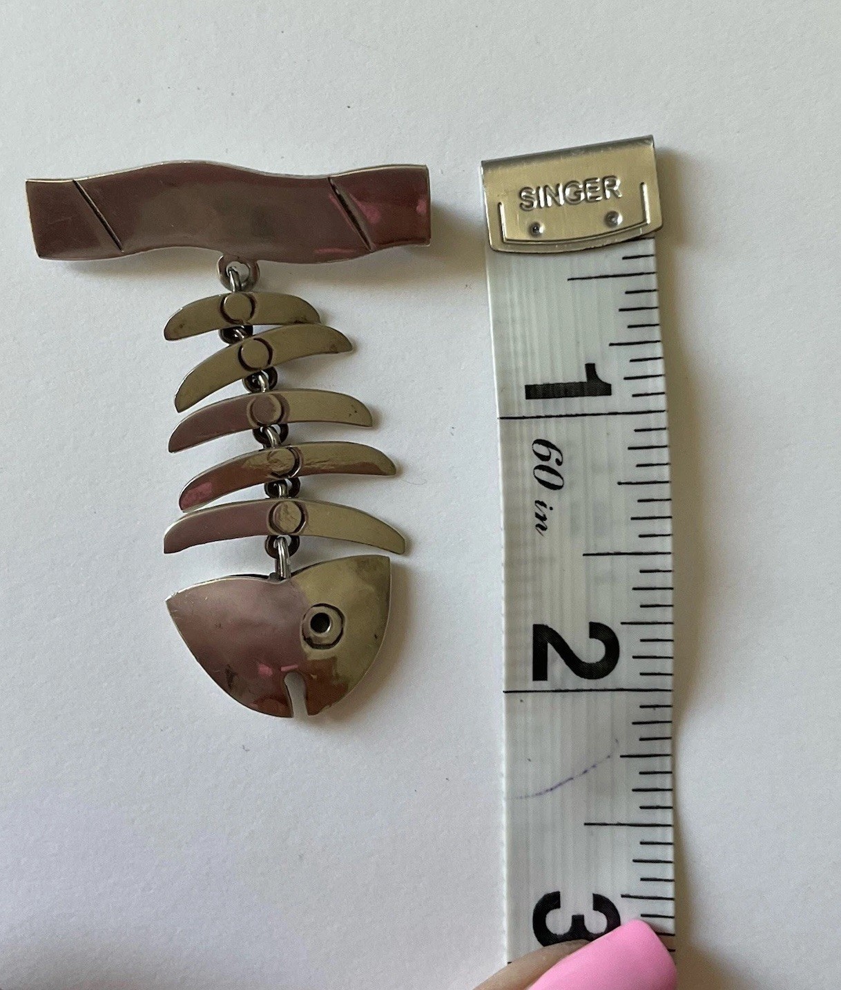 Vintage Mexico Taxco Sterling Silver ArticulatedFish Brooch Pin 6.5 g