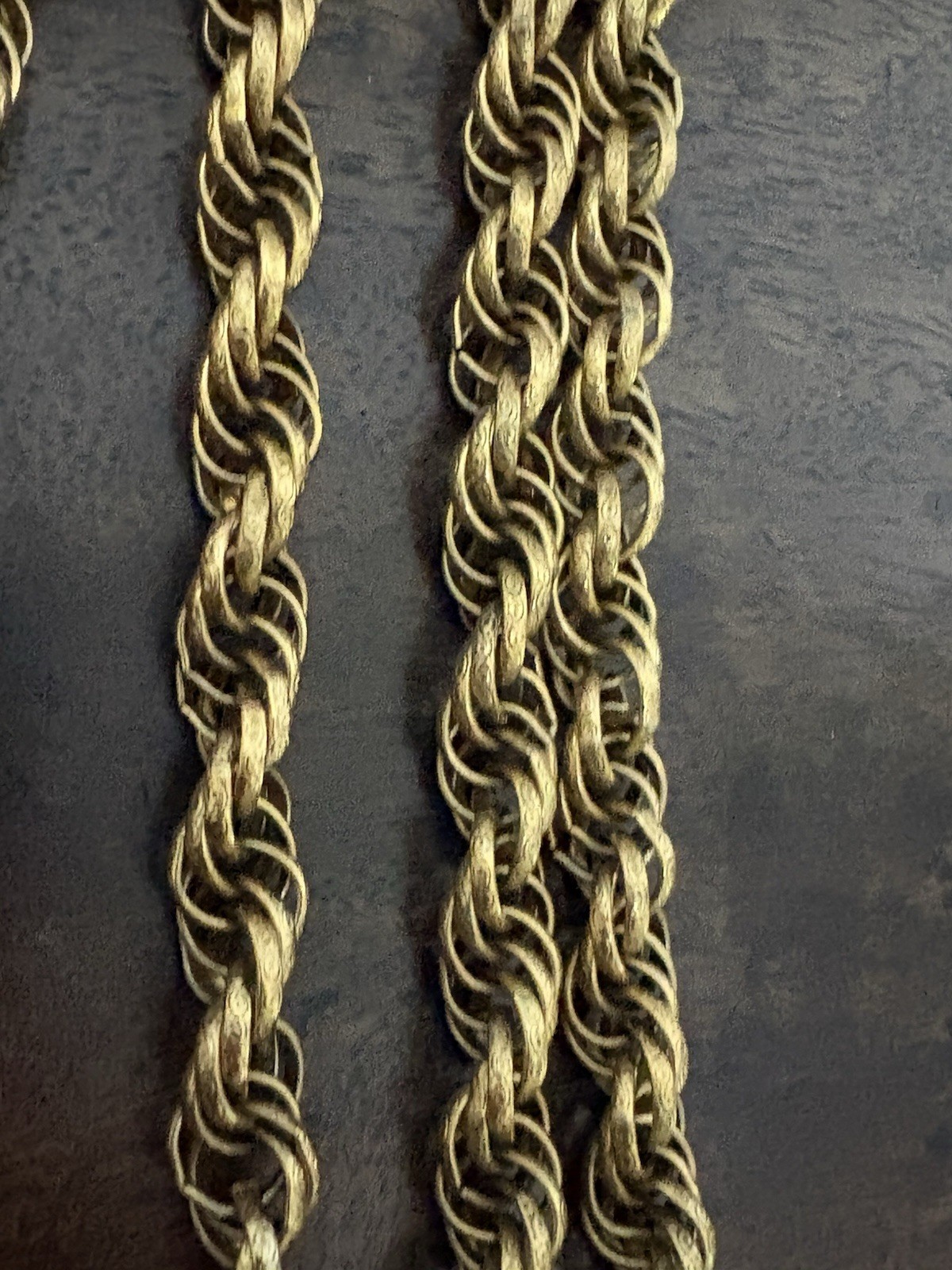 EDLEE Lion Necklace Vintage Gold Chain Blue Eyes Dangle Tassel Estate Jewelry