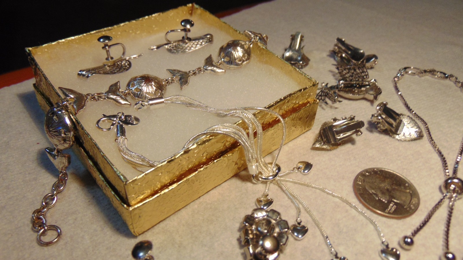 Vintage, Junk Drawer, Costume Jewelry Lot, All Wearable, No Missing Stones