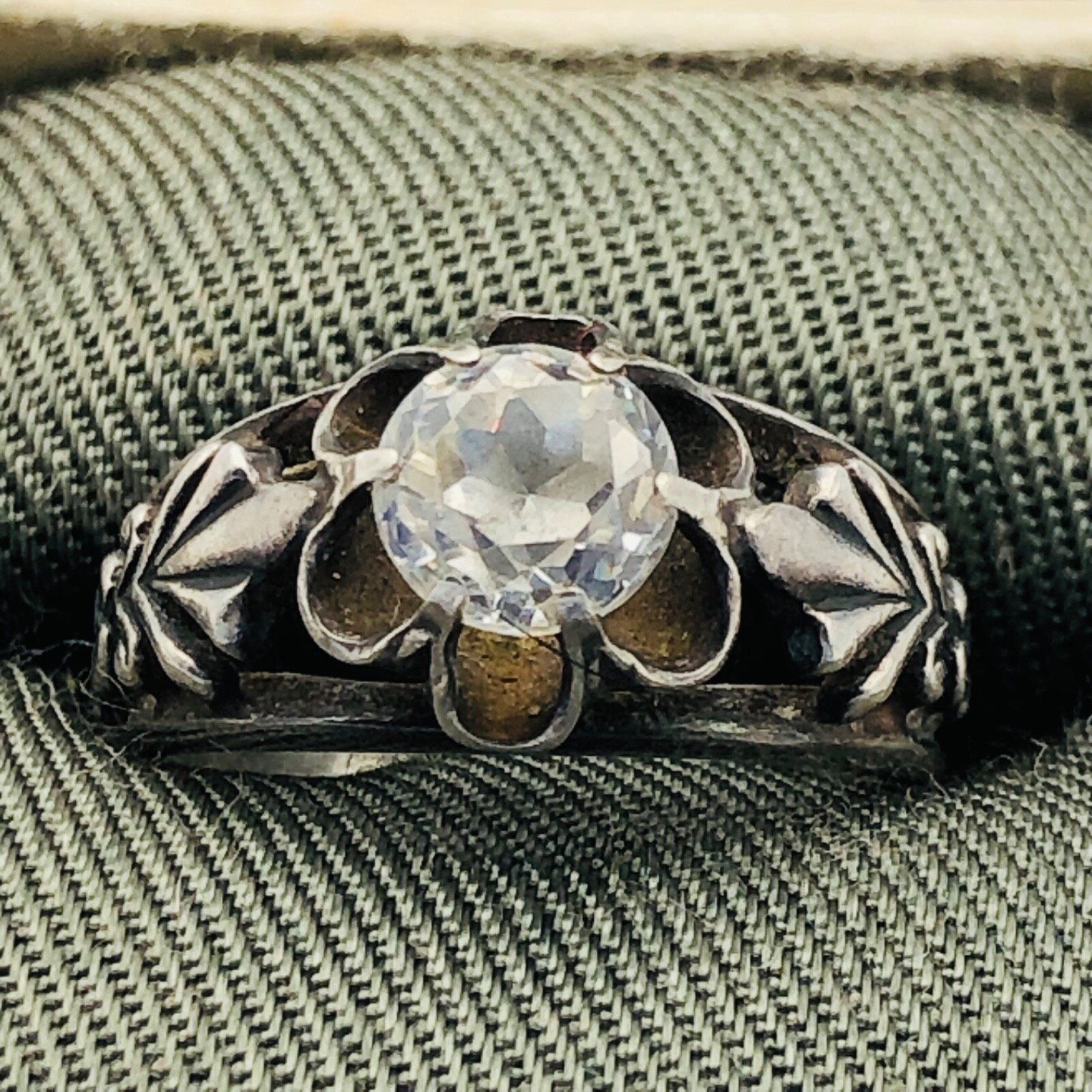 Soviet Engagement Ring Silver 875 Rock Crystal Size 5