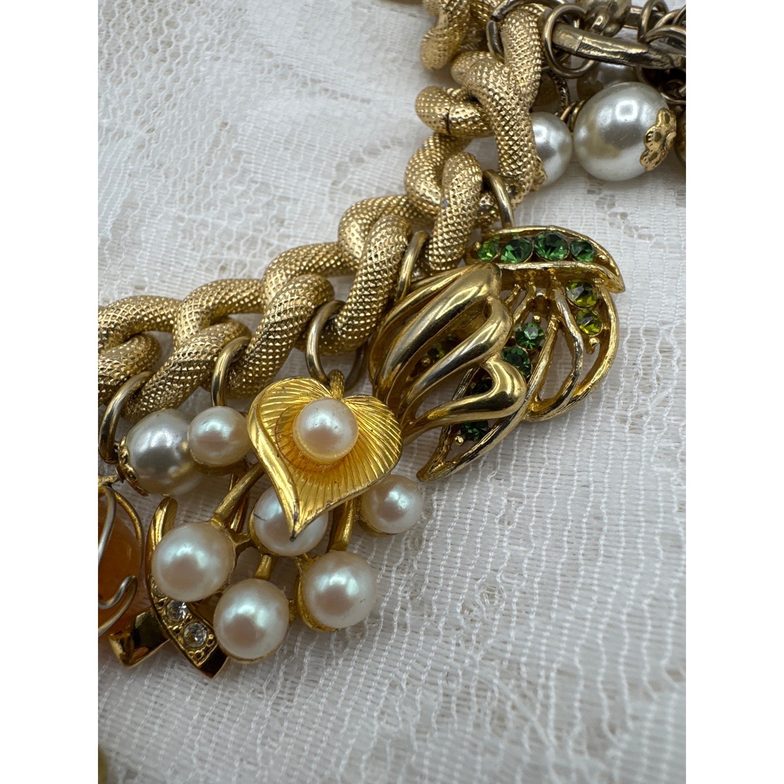 Artisan Crafted Repurposed Jewelry Charm Bracelet Upcycled Junk Loaded Style