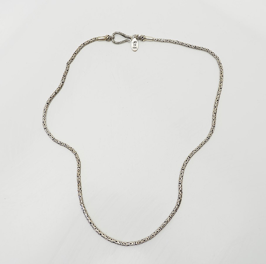 Ornate Bali chain sterling silver 18k gold details chain necklace Robert Manse