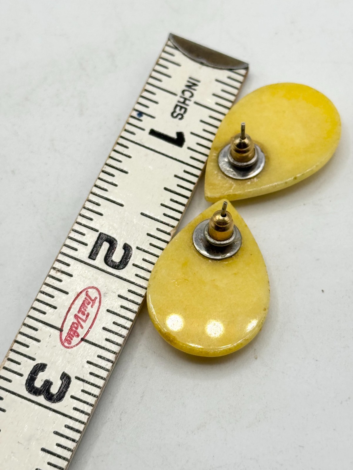 Vintage yellow stone teardrop earrings