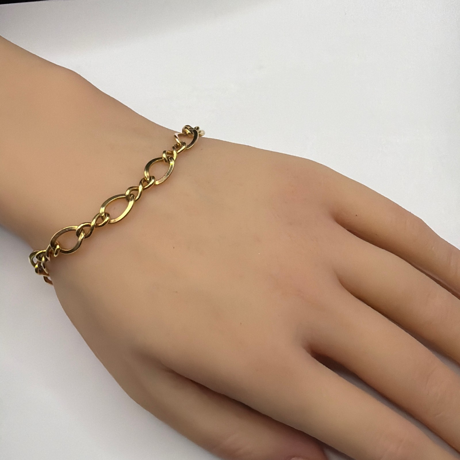 Vintage 12K Gold Filled Open Oval Link Bracelet, 6.5 Grams