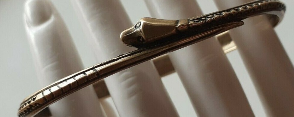 NORWEGIAN SIGMUND ESPELAND DESIGN BRONZE SNAKE ARMRING NORWAY EH