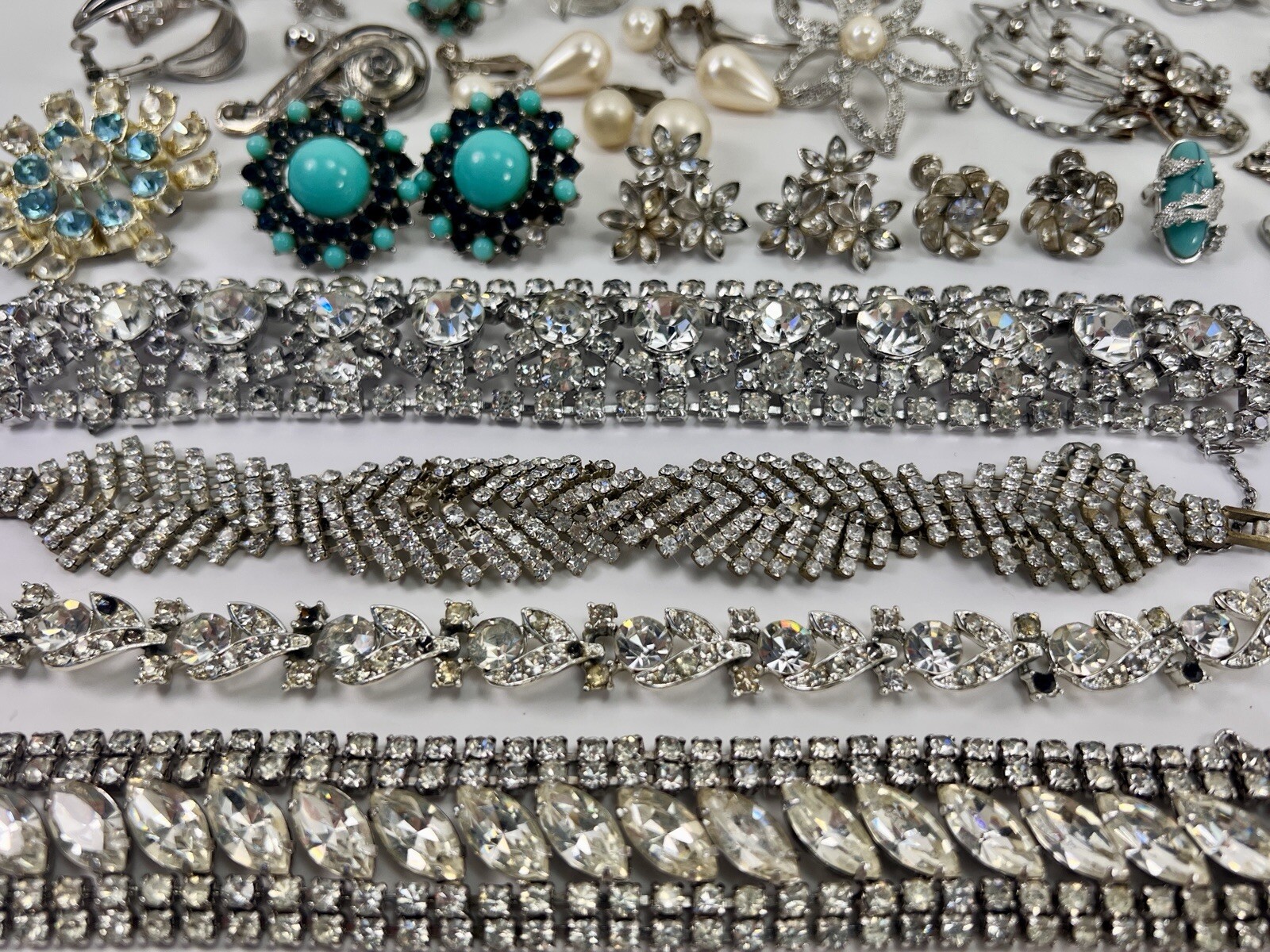 Vintage Kramer Bogoff Lisner + Rhinestone Jewelry Repair Parts Craft Lot #1