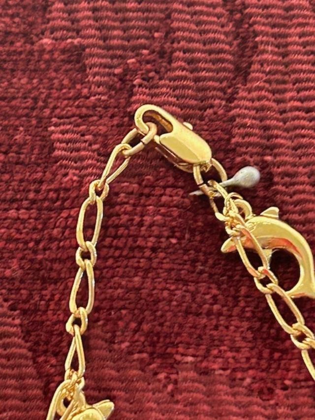 VINTAGE UNUSUAL DOLPHIN 21 INCH NECKLACE WITH A 7 INCH MATCHING CHARM BRACELET